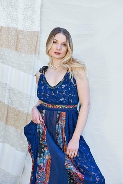 VESTIDO ORQUIDEA AZUL PATCHWORK en internet