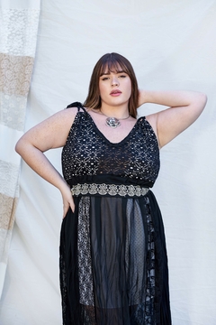 VESTIDO ORQUIDEA NEGRA PATCHWORK en internet