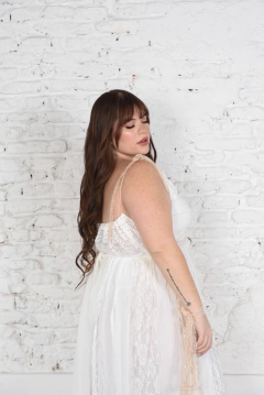 VESTIDO ORQUIDEA BLANCA PATCHWORK - tienda online
