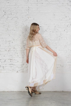 Imagen de VESTIDO ORQUIDEA BLANCA PATCHWORK