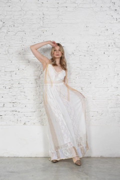 VESTIDO ORQUIDEA BLANCA PATCHWORK - comprar online