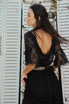 VESTIDO ROCOCO NEGRO ENCAJE - comprar online