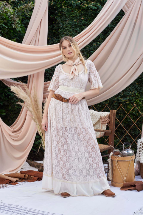 VESTIDO ROCOCO TEÑIDO EN TE - comprar online