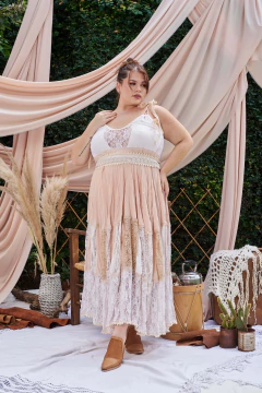 Imagen de VESTIDO MAGNOLIA PATCHWORK NUDE