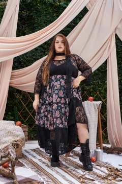 VESTIDO HORTENSIA NEGRO BOTANICO en internet