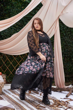 VESTIDO HORTENSIA NEGRO BOTANICO - CAROLA CORNEJO BOUTIQUE SUSTENTABLE