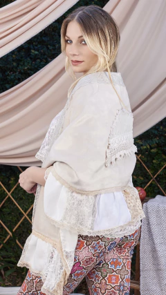 MANTA AMANCECER SIMIL PIEL Y PATCHWORK - CAROLA CORNEJO BOUTIQUE SUSTENTABLE