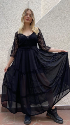 VESTIDO HORTENSIA NEGRO - CAROLA CORNEJO BOUTIQUE SUSTENTABLE