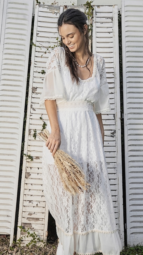 VESTIDO ROCOCO NATURAL CLARO - comprar online