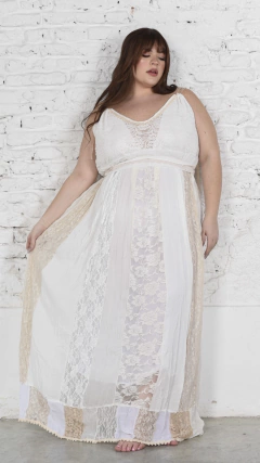 VESTIDO ORQUIDEA BLANCA PATCHWORK