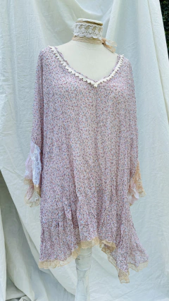 BLUSA SEMILLA ROSA PATCHWORK talle L