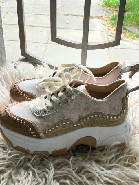 Zapatillas ALBERTA Mix Craque + Platino +Suela - comprar online