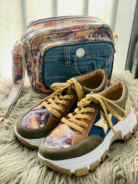 Conjunto Zapatillas July París y Bandolera Kendra París