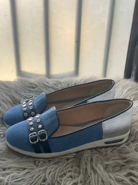 Slipers Jeans y Plata