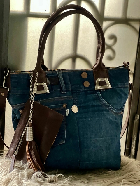 MEGAN Shopping Bag Denim Chocolate - comprar online
