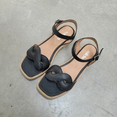 Sandalia Creta Cuero Negro