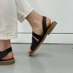 Sandalia Atenea Cuero Chocolate - comprar online