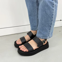 Sandalia Dublin Cuero Negro - Satchel