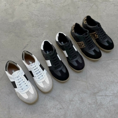 Zapatilla Grecia Cuero Negro y Blanco - tienda online