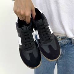 Zapatilla Grecia Cuero Negro y Blanco en internet