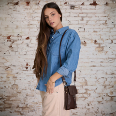 Porta Celular Leah Cuero - tienda online