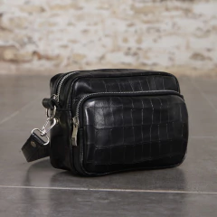 Bandolera Kikki Cuero Croco - comprar online