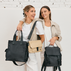 Mochila Seul Tela Impermeable Negro - Satchel