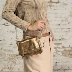 Bandolera Lexy Cuero Metalizado - Satchel