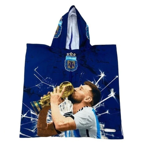 Poncho Fútbol AFA con capucha