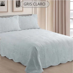 Quilt AMARELO Bordado Liso con Funda 1½