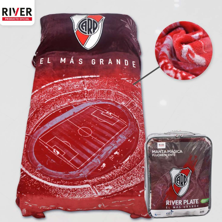 Frazada Fluorescente Fútbol River 1½