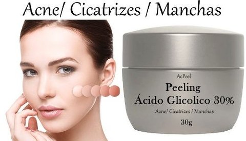 Ácido Glicólico 30% Gel Creme Toque Seco 30g Peeling