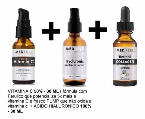 Vitamina C 50%+ Ácido Hialurônico+ Ácido Retinóico+ Colagêno