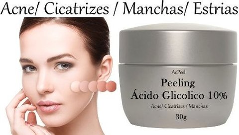 Peeling Ácido Glicólico 10% Gel Creme Toque Seco 30g