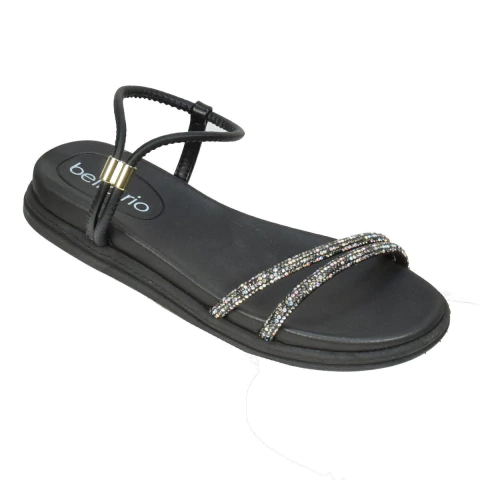 Sandalias Tira Strass Negro Grafito Beira Rio (84881132)