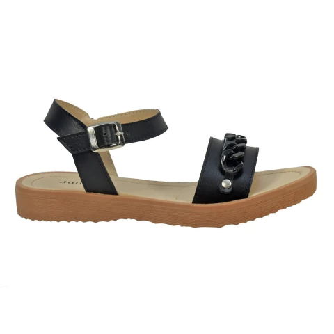 Sandalias Faja Cadena Negro Calzados Julieta (00431)