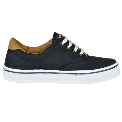 Panchas Nauticos con cordones Hombre Negro Wembly (0801)