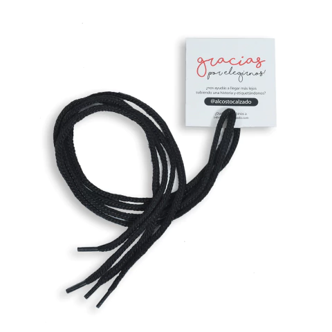 Cordones Algodon Redondos A108R Negro 0.90cm Garo (009011)
