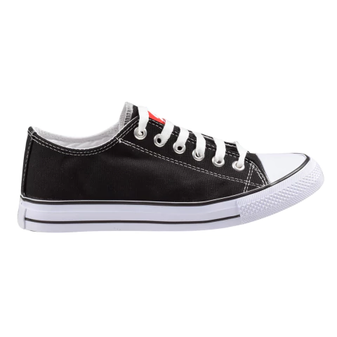 Zapatillas Urbanas Lona Puntera Negro Flecha (22301)