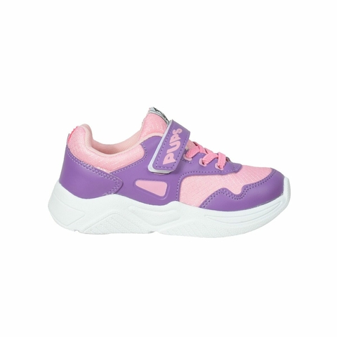Zapatillas Deportiva Cordon y Abrojo Lila-Rosa Pups (622502)
