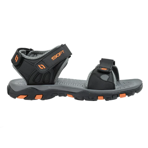 Sandalias Con Abrojo Negro Soft (23841)