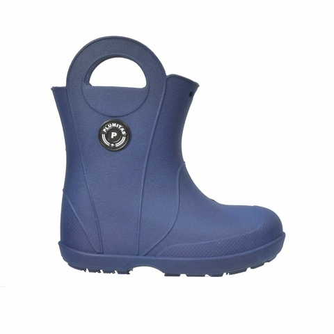 Bota de Lluvia De Goma Con Manija Azul Plumitas (500211)