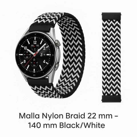 Malla Nylon Braid 22 mm - 140 mm Black/White