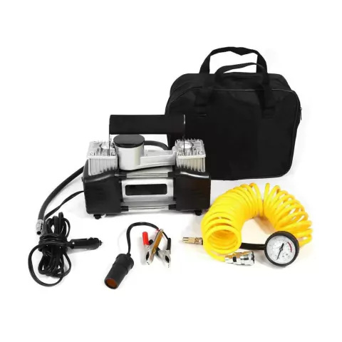 Compresor de Aire Doble Pistón con Manguera y Bolso - comprar online