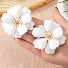 A159112 Flores grandes metálicas Blanco - comprar online