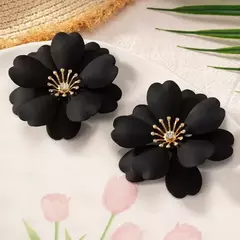 A159112 Flores grandes metálicas Negro - comprar online