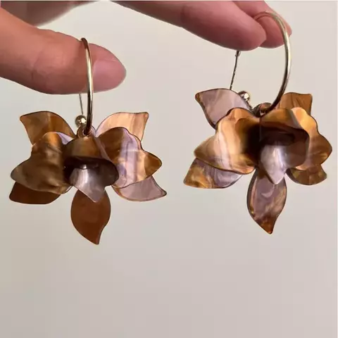 Aros A101151 Argollita con Flor Cobre - comprar online