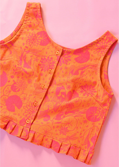 Blusa Volados Nenufares Naranja - comprar online