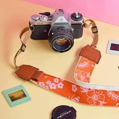 Correa para Cámaras Fotográficas Jardin Naranja