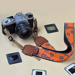Correa para Cámaras Fotográficas Margaritas Naranja - comprar online